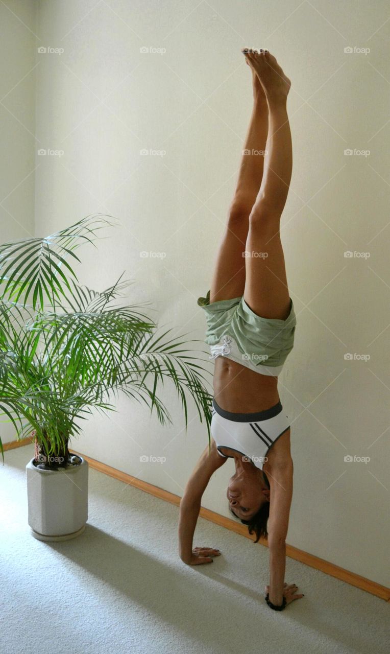 woman training yoga indoor