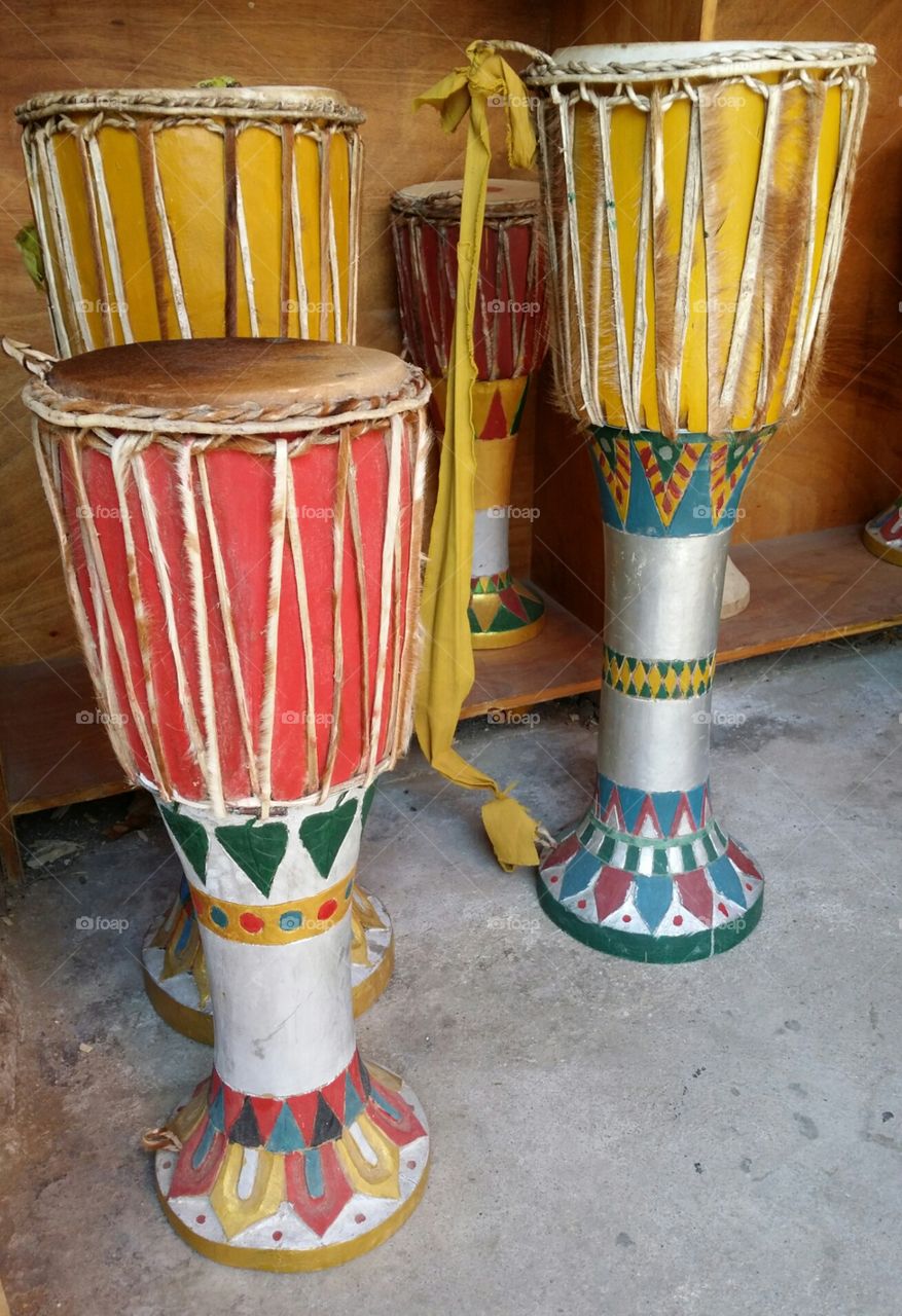 Ethnic Dai drums Yunnan Xishuangbanna China