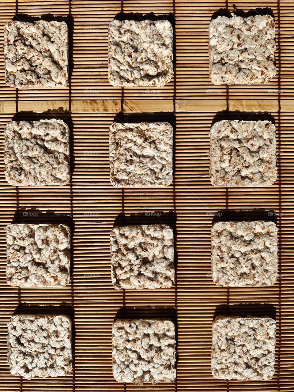 square slices on the table