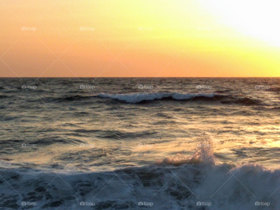 Choppy Surf at Sunset