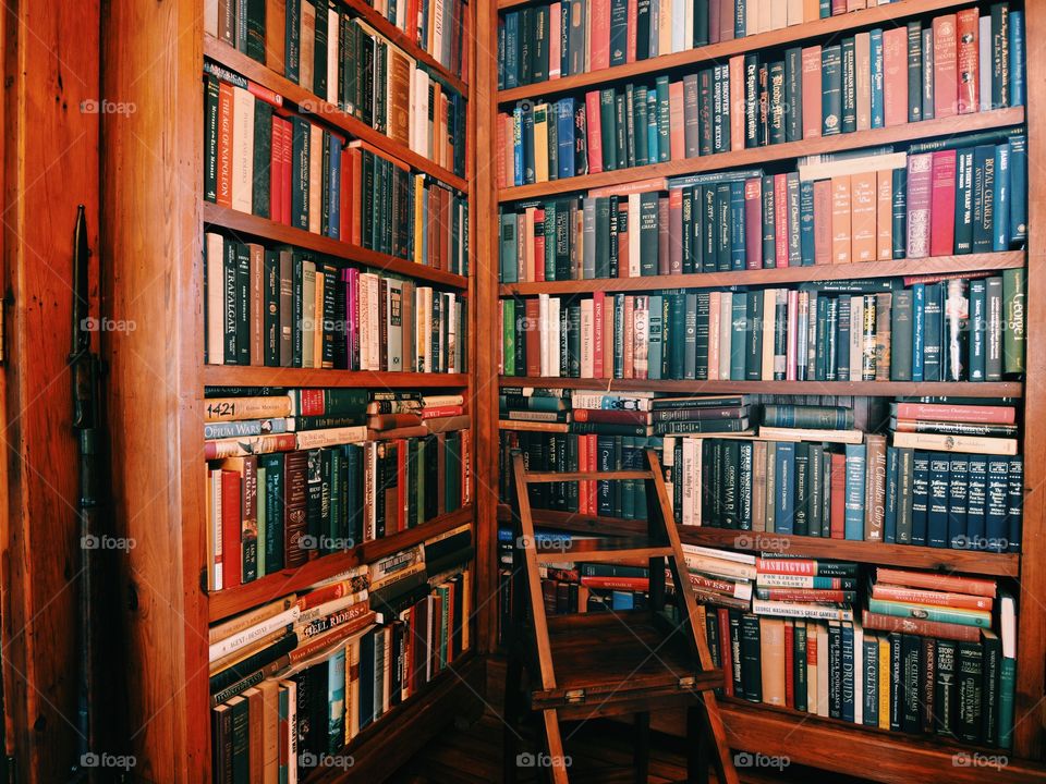 Bookcase, Library, No Person, Shelf, Literature