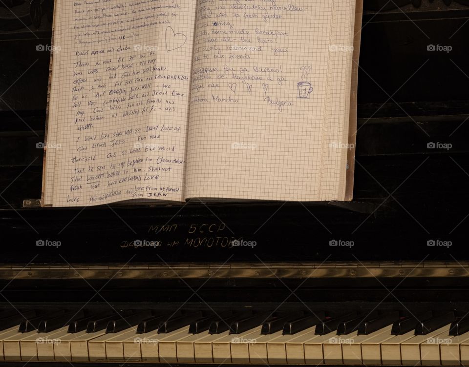 Piano and Note book