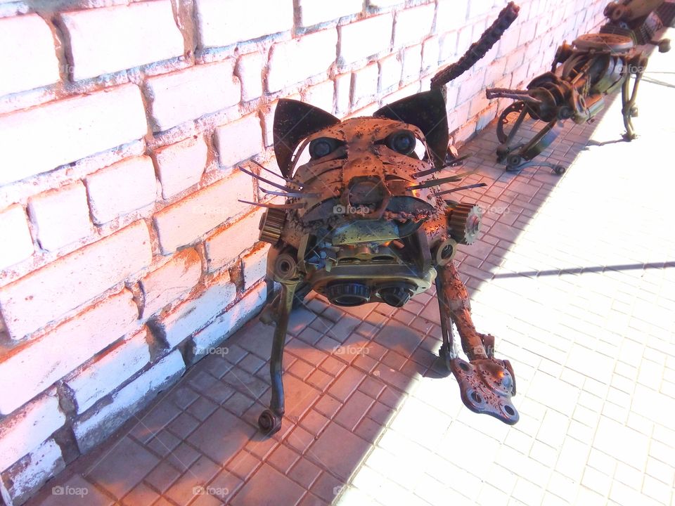 sculpture from metal