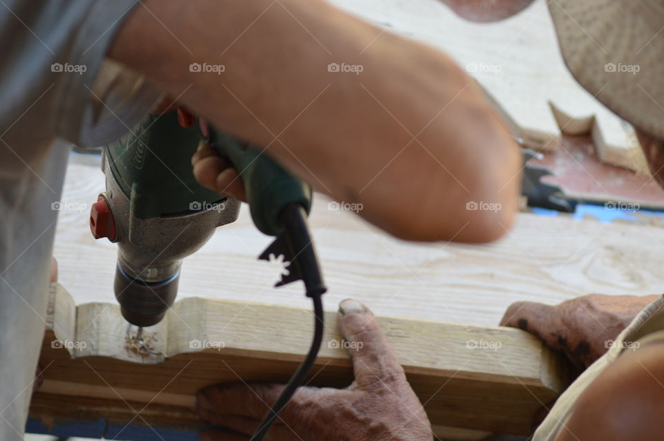 Working hands close up