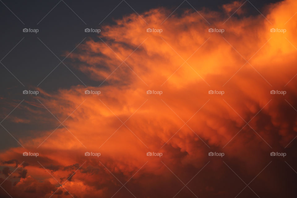 Vibrant orange clouds