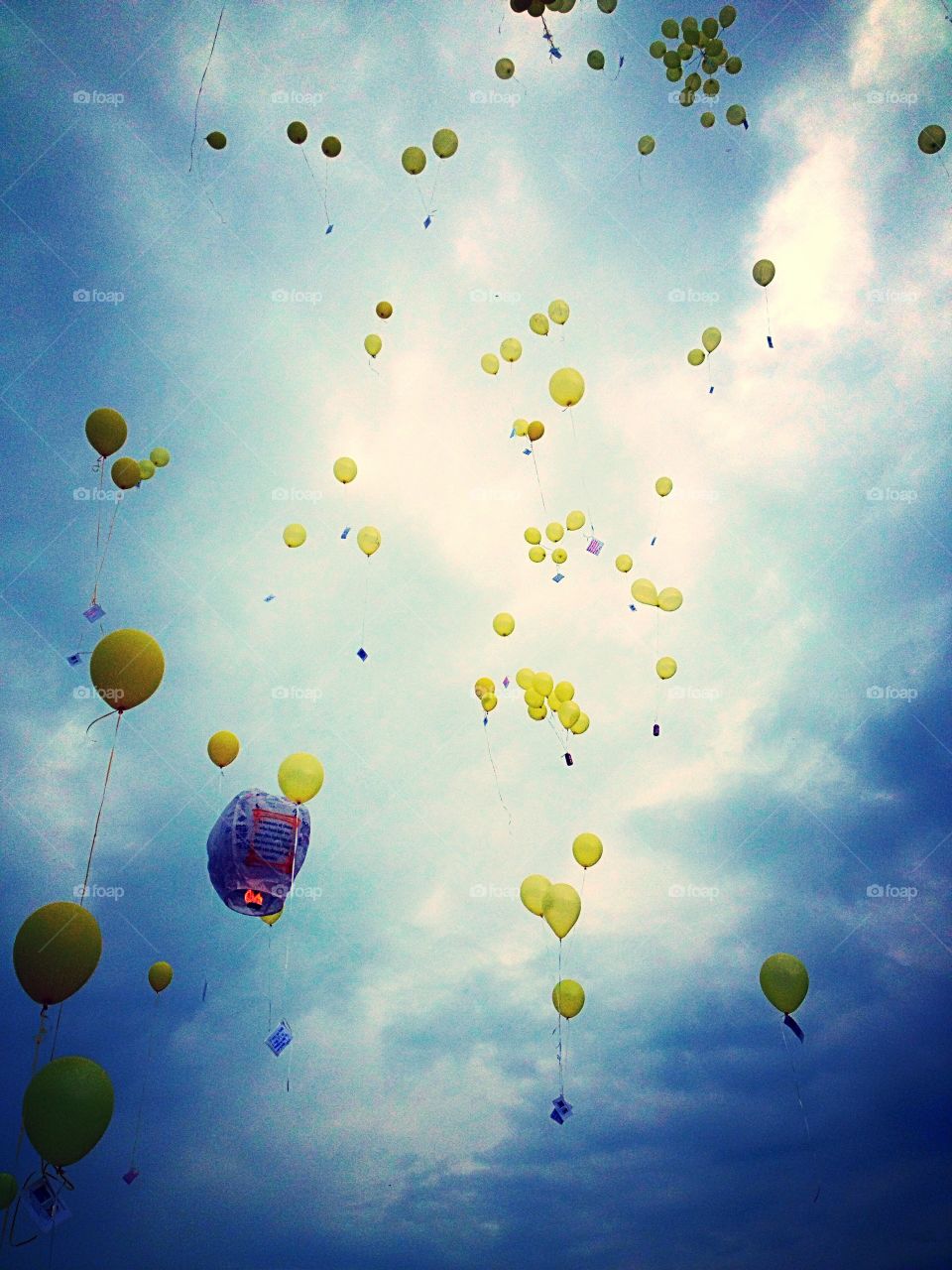 In memory of. Memorial balloons