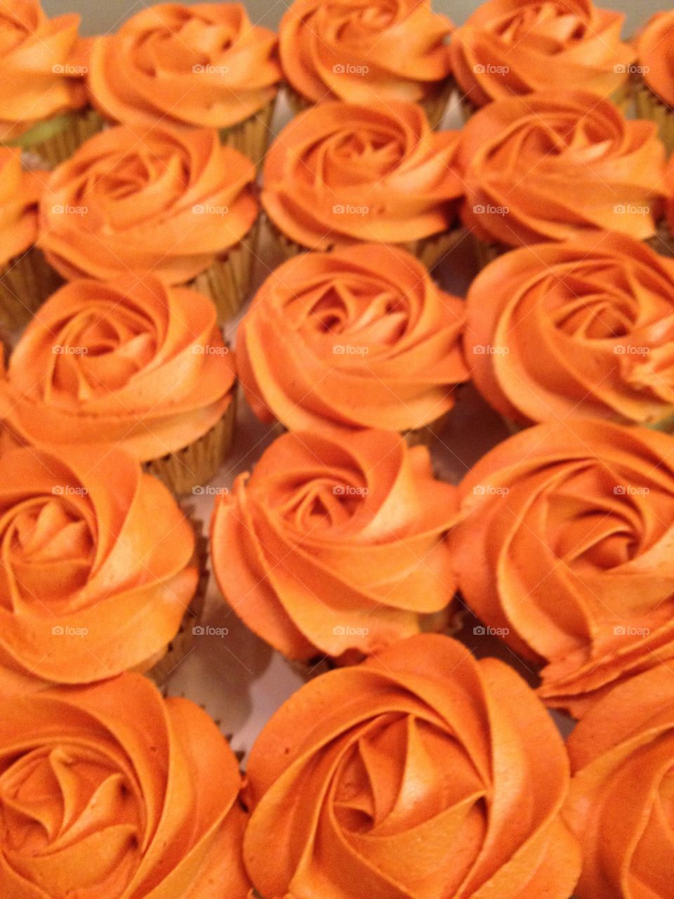 Orange rosette cupcakes
