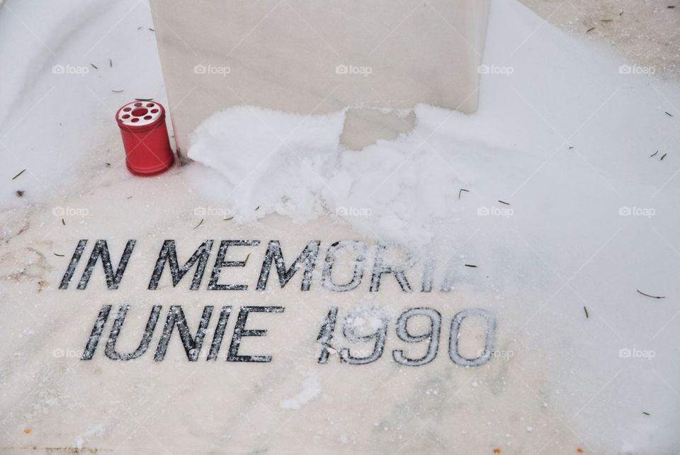 Revolution victims commemorative stone, Bucharest, Romania