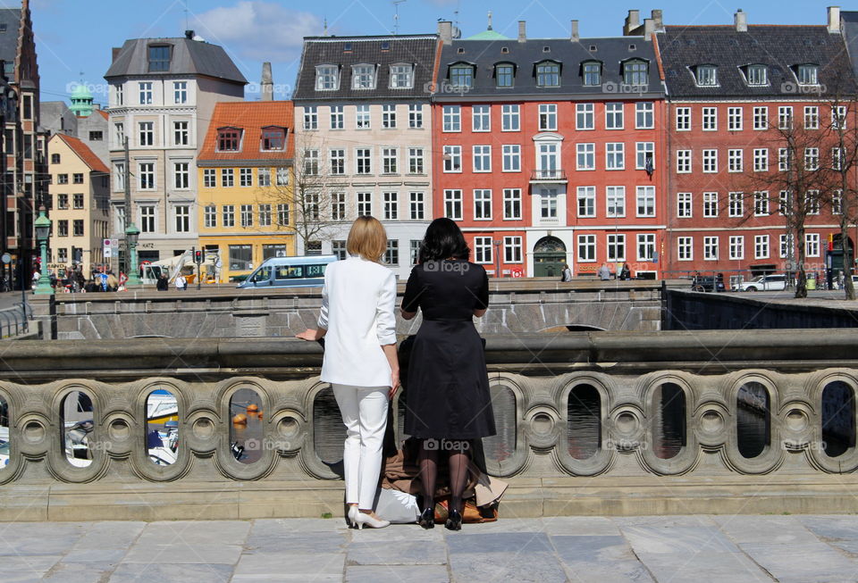 Copenhagen view on a bridge.. Copenhagen view on a bridge.