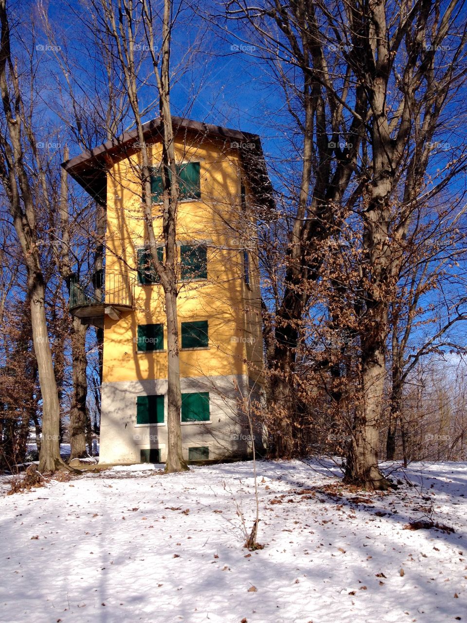 House in the woods. a characteristic house for hunting called roccolo