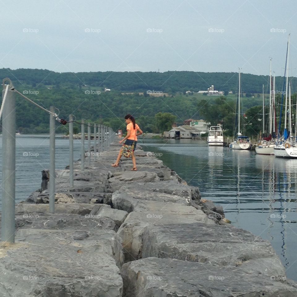 Walking by the water
