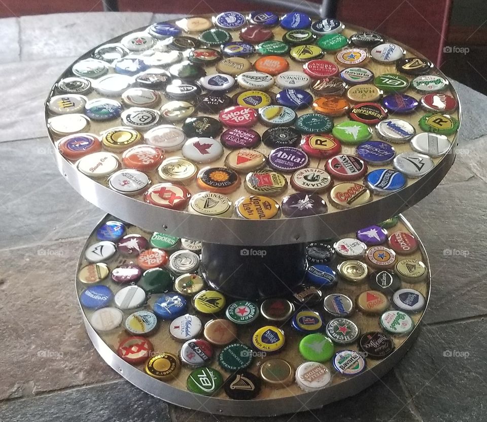 Circle bottle top table