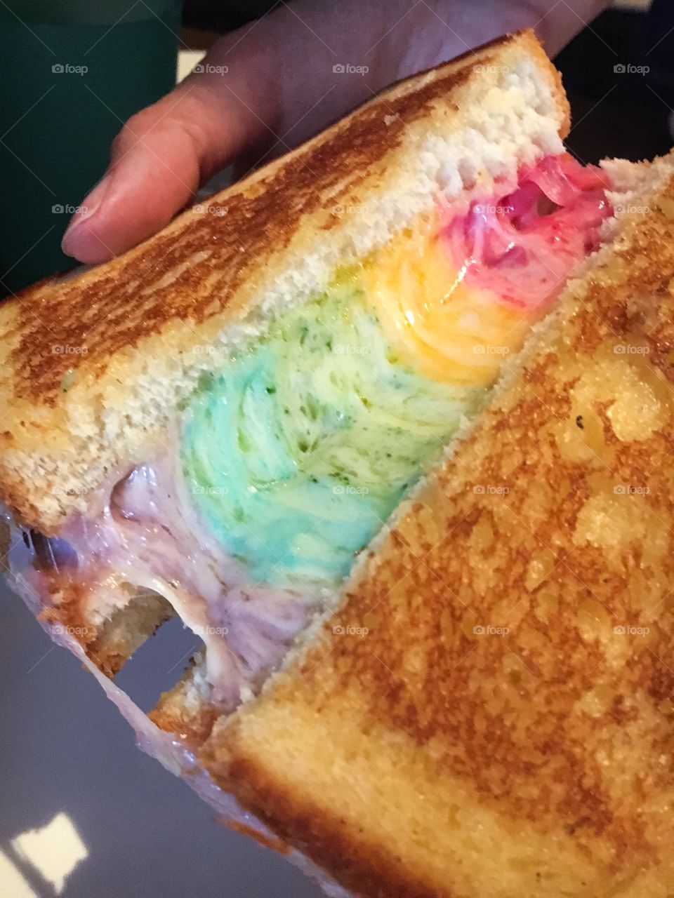 Rainbow color toasts 