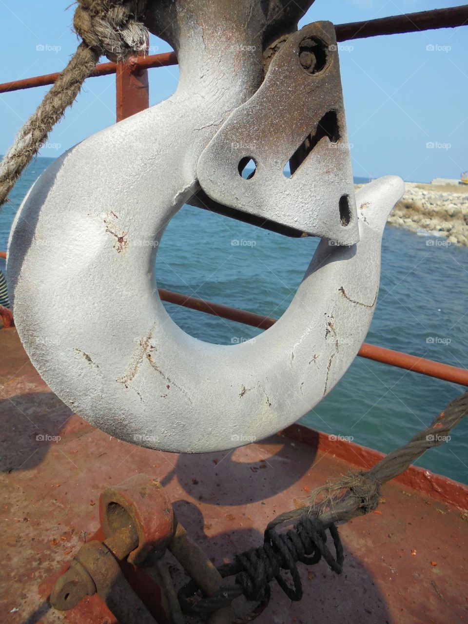 Main hook on barge crane