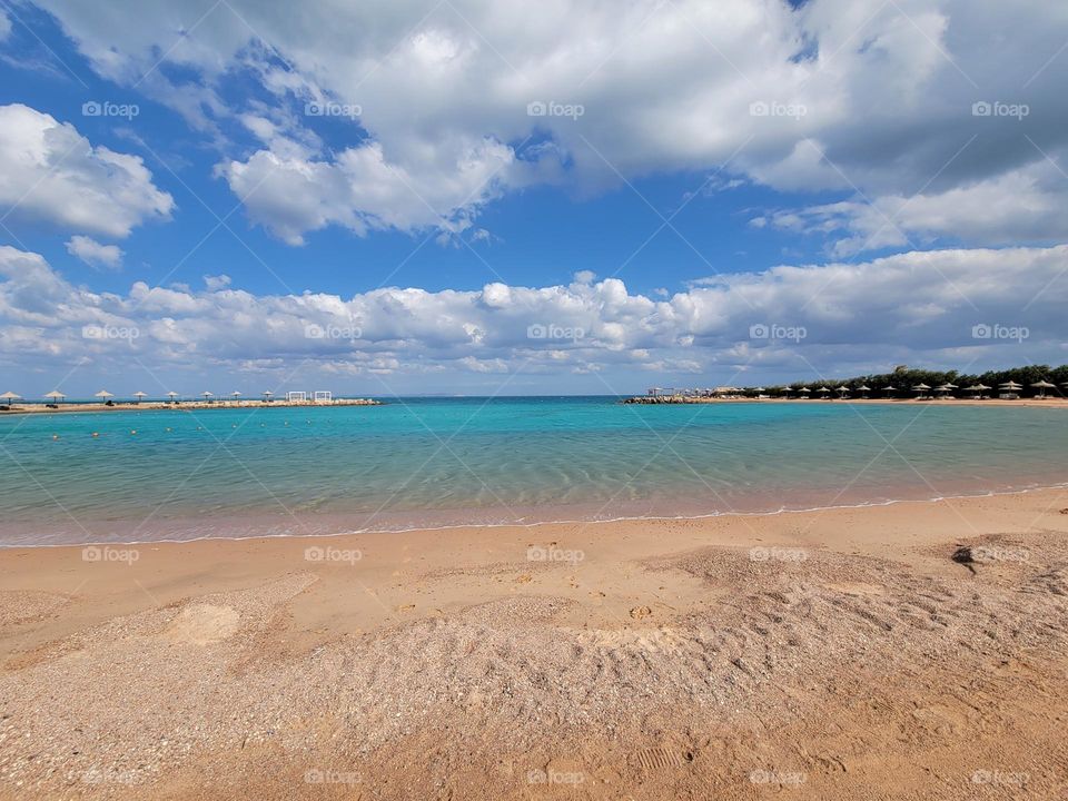 Beach at Hilton Hurghada Plaza at Hurghada Egypt