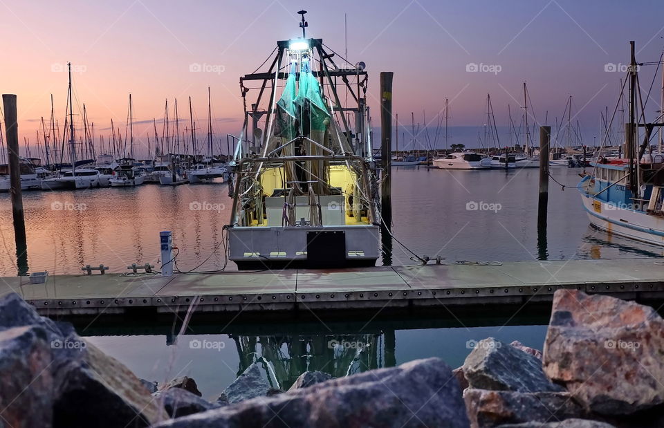 Fishing boat at Sunset