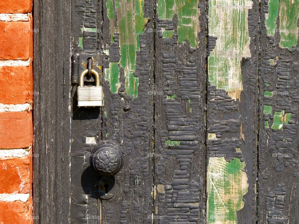 Old locked door. Old locked door