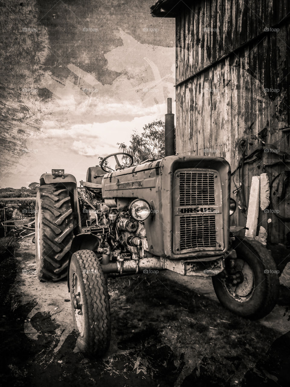 Old retro tractor 
