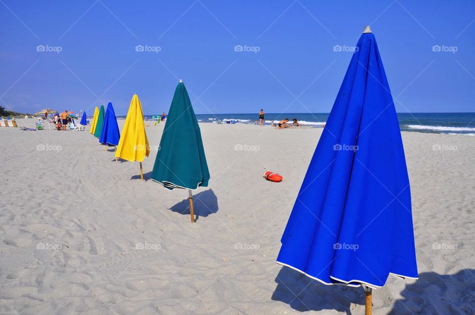 Beach umbrellas. 