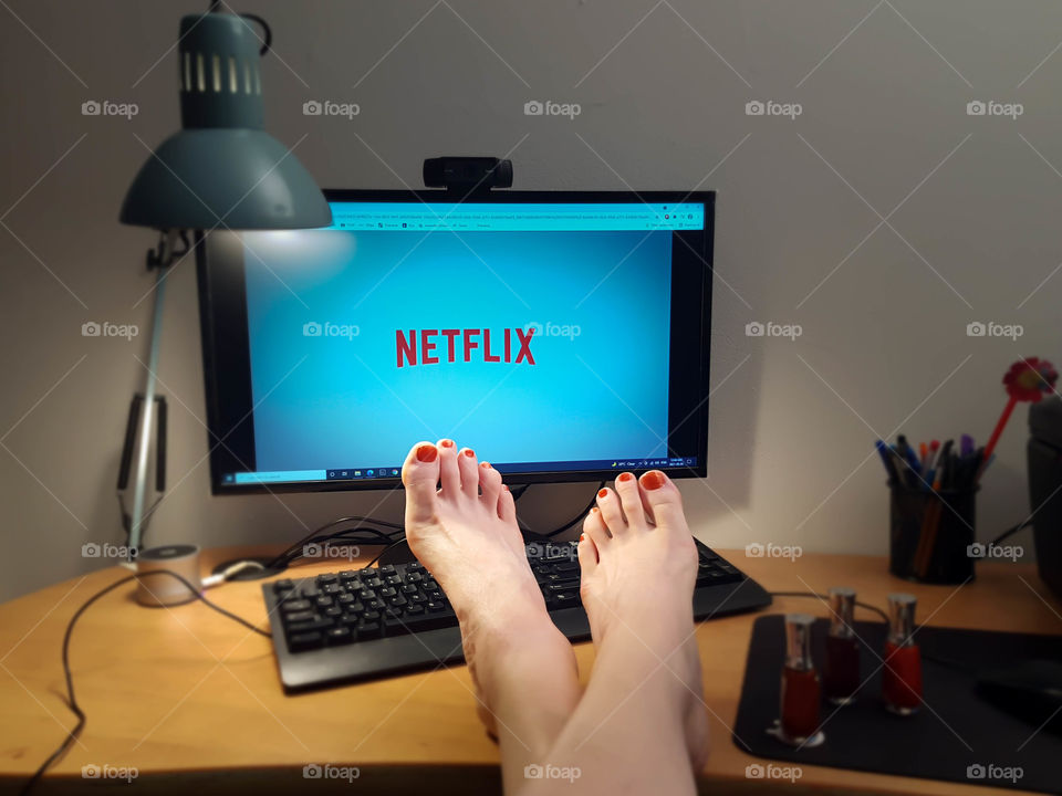 Quiet night at home with Netflix