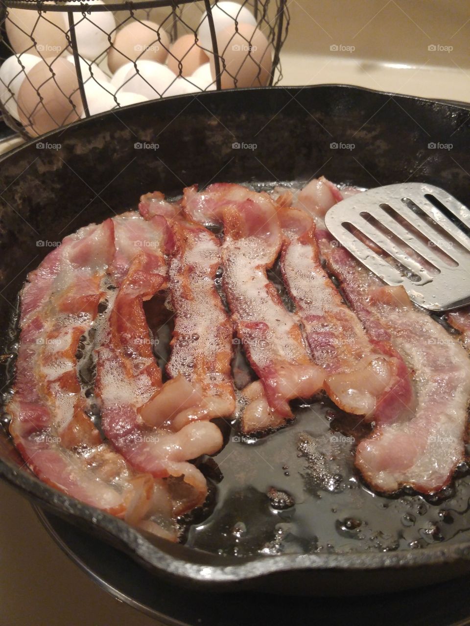 bacon frying