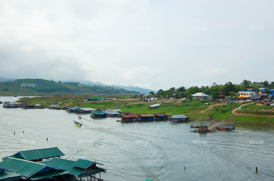 The beauty of Khao Laem reservoir in Kanchanaburi , Thailand.Thailand.