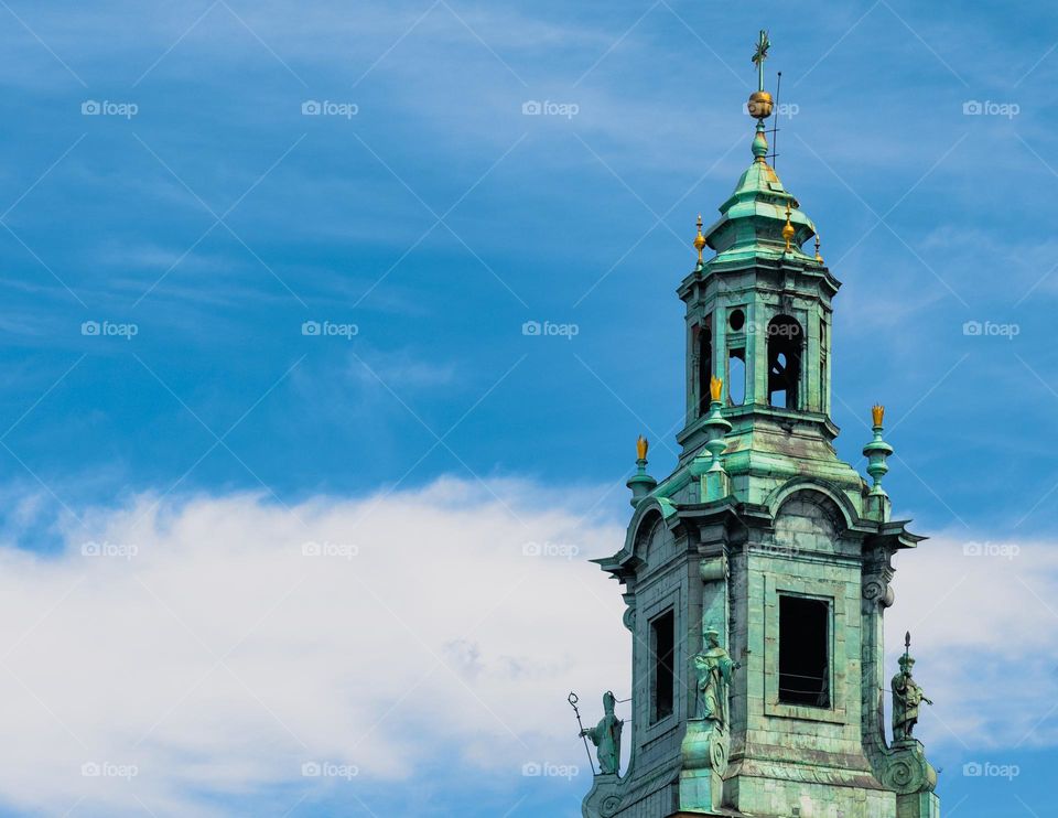 tower of the cathedral at the Wawel royal castle