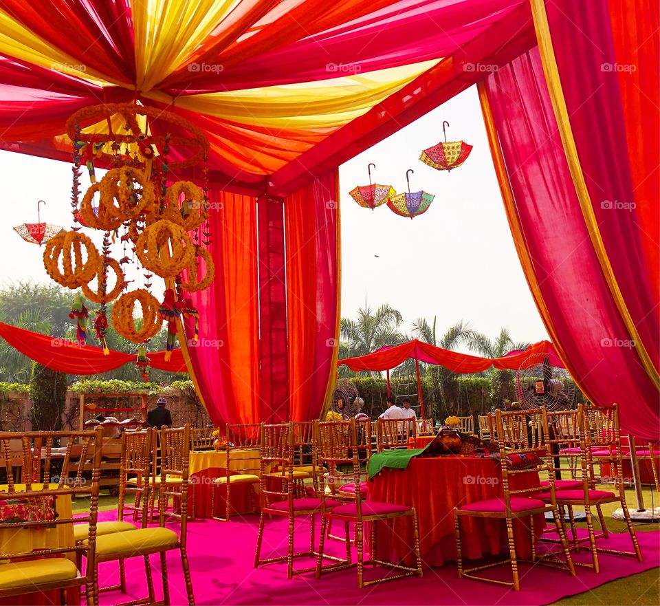 Tent at the Indian wedding 