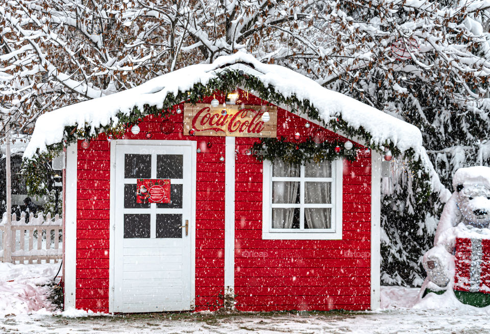 Coca-Cola Winter House under the snow