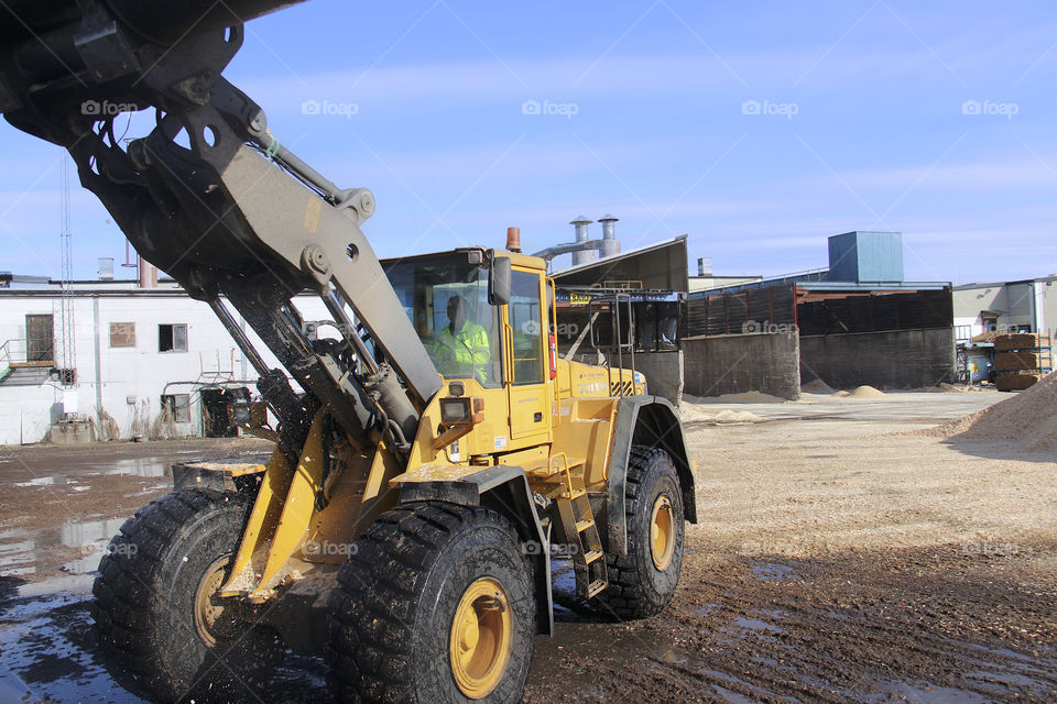 Yellow bulldozer