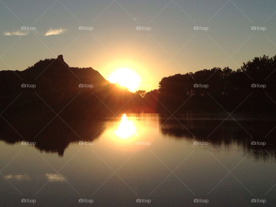 sunset lake reflection beautiful by cpotter