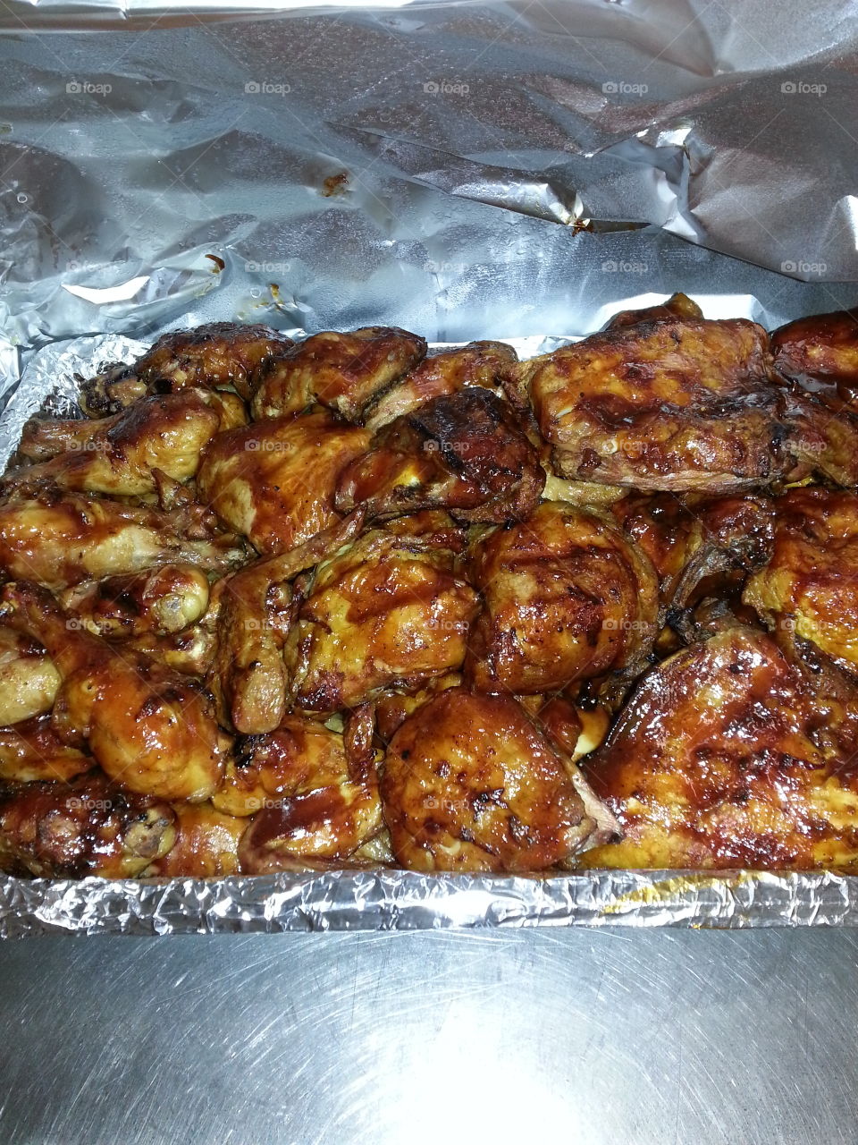 barbecue chicken straight off the smoker grill!