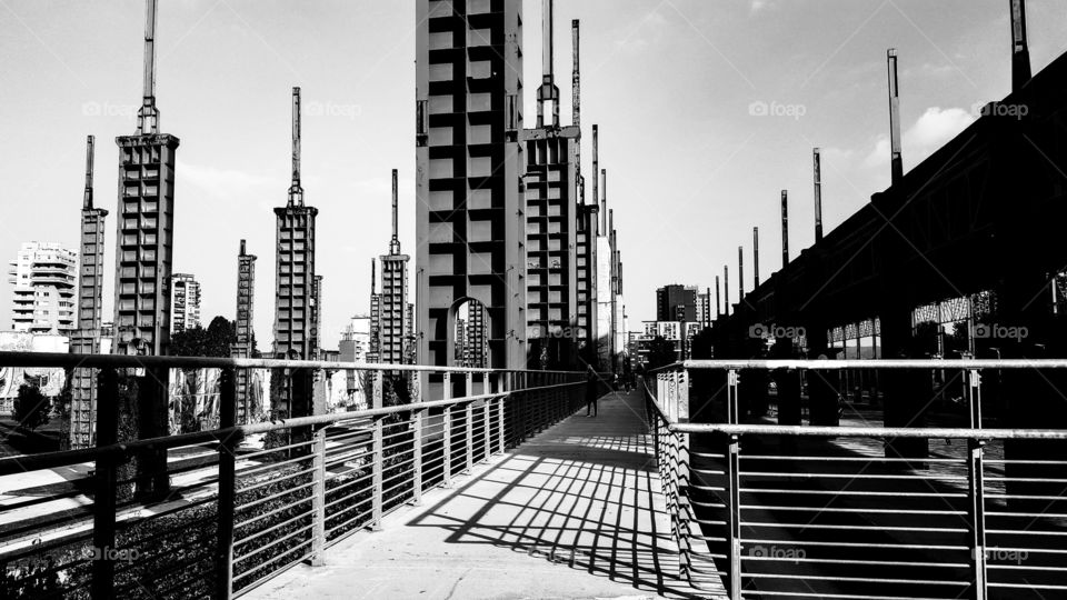 Footbridge in Turin in Italy