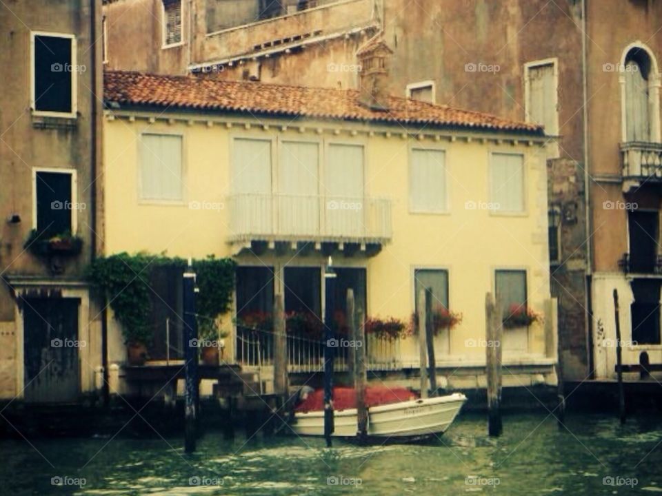Canal boat . Venice 