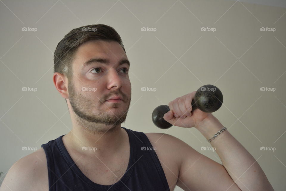 men training portrait close up indoor natural background