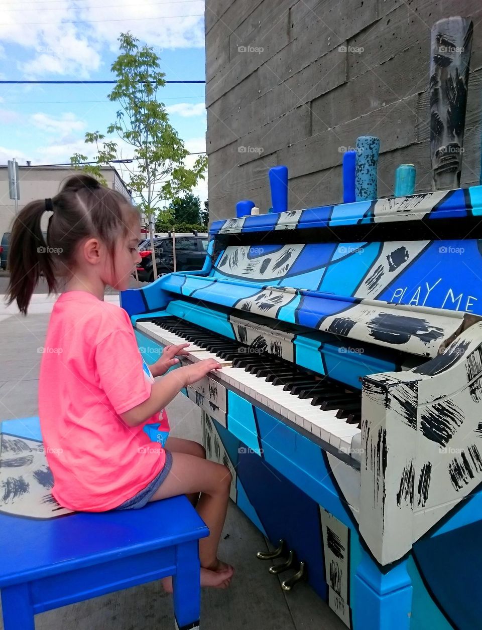 Young piano player