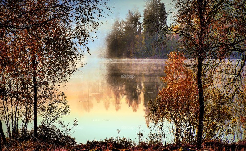 Beautiful autumn lake