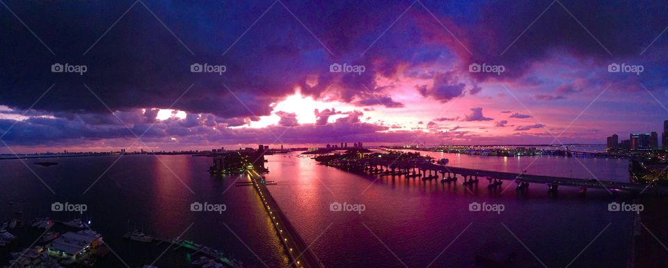Miami sunrise view 