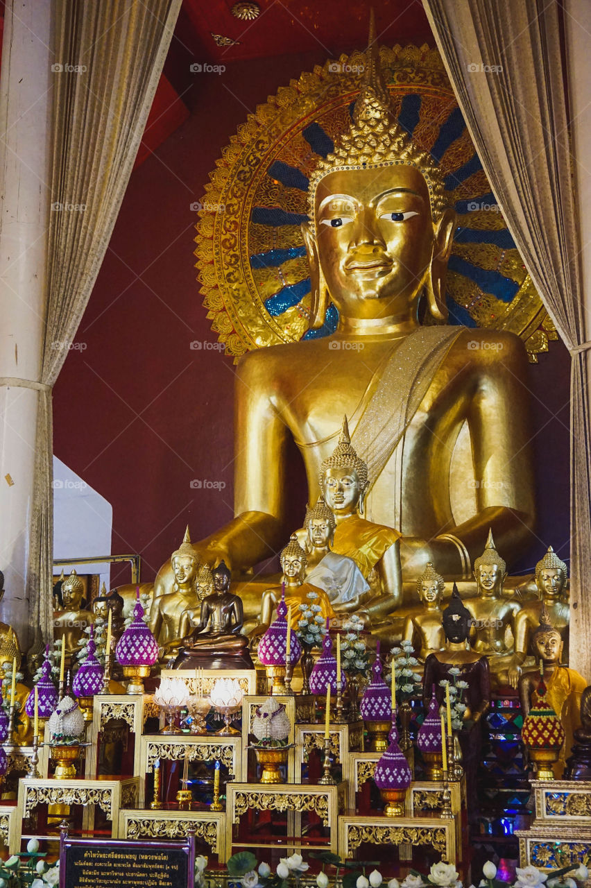 Big golden Buddha at Wat Phra Singh, Chiang Mai, Thailand 
