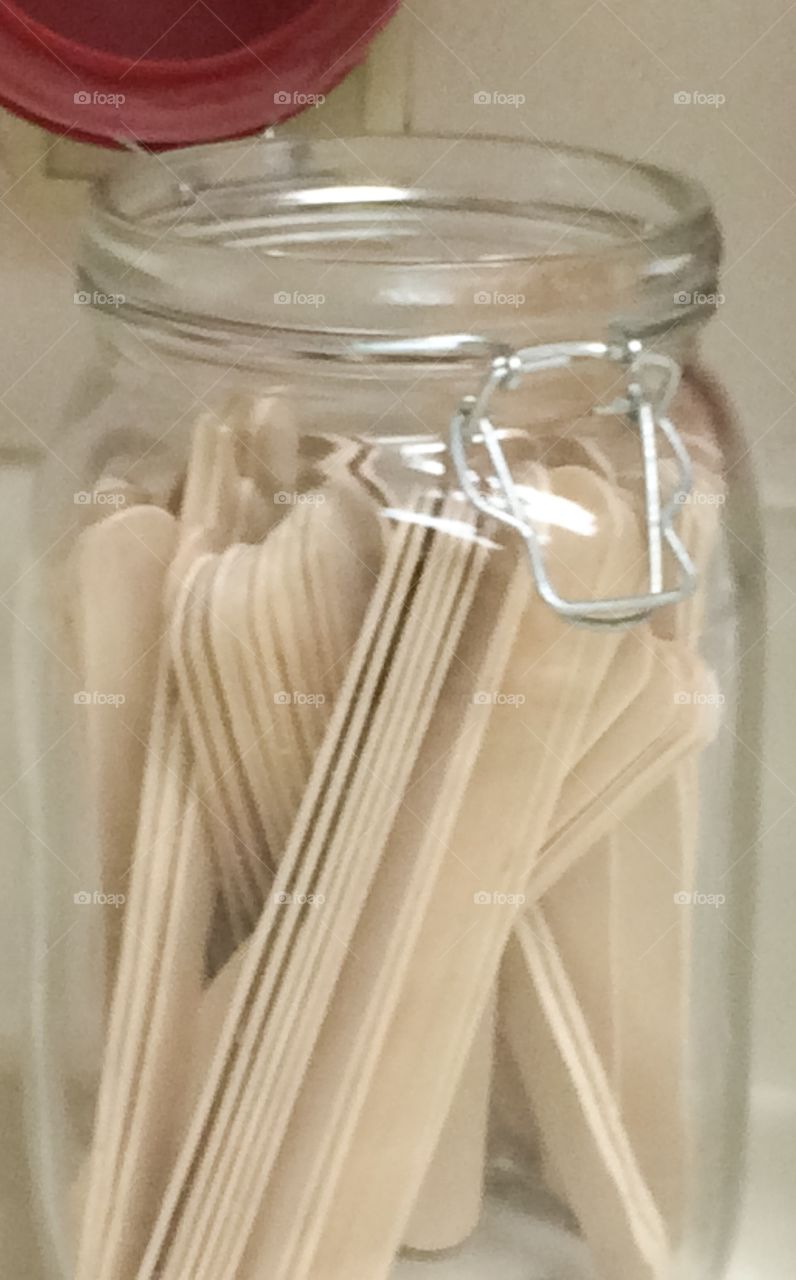 Jar of tongue depressors