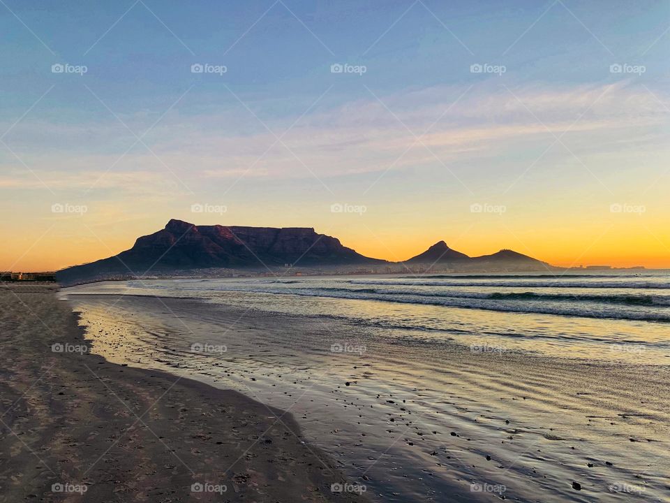 Sunset over Milnerton Beach, Cape Town 