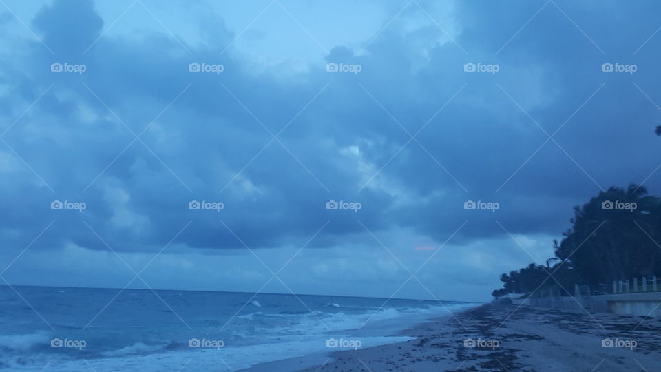 Evening beach sky