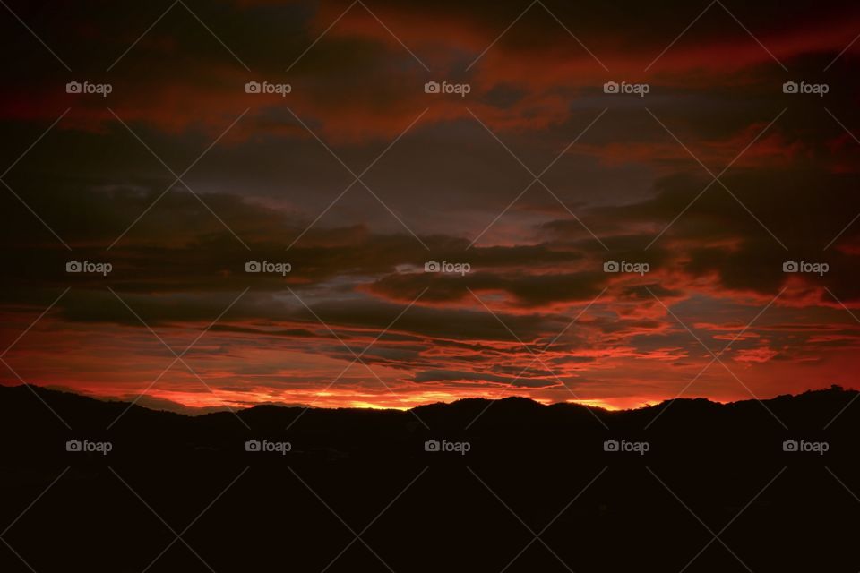 Darkness sky and Cloud of storms before sunrise