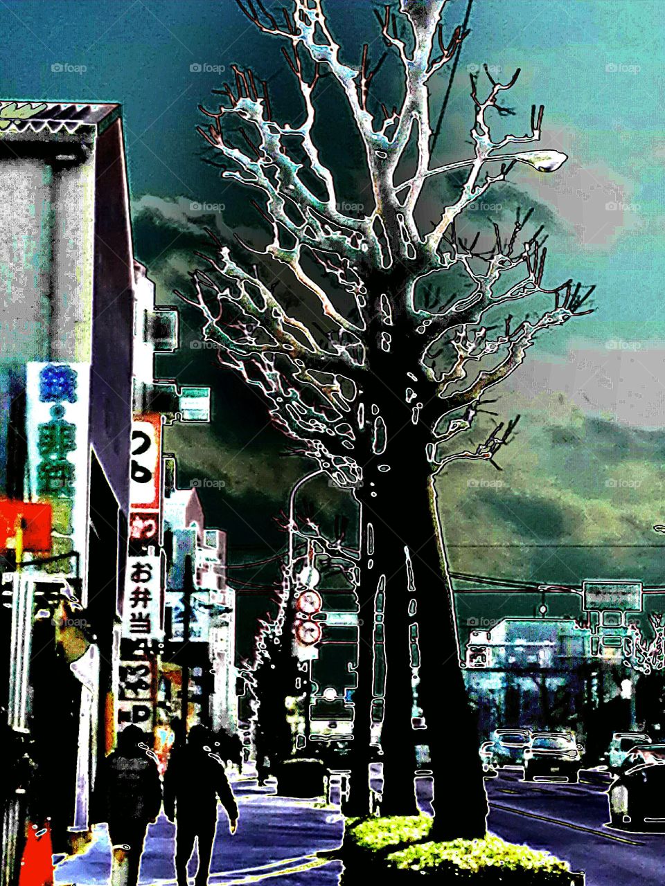 street with colonnade