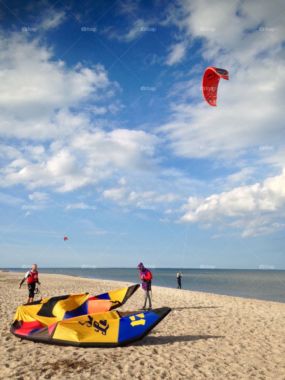 Kiting on Rewa beach Poland 