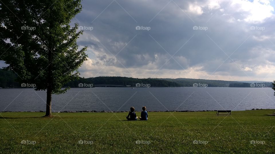 Peaceful view at lake
