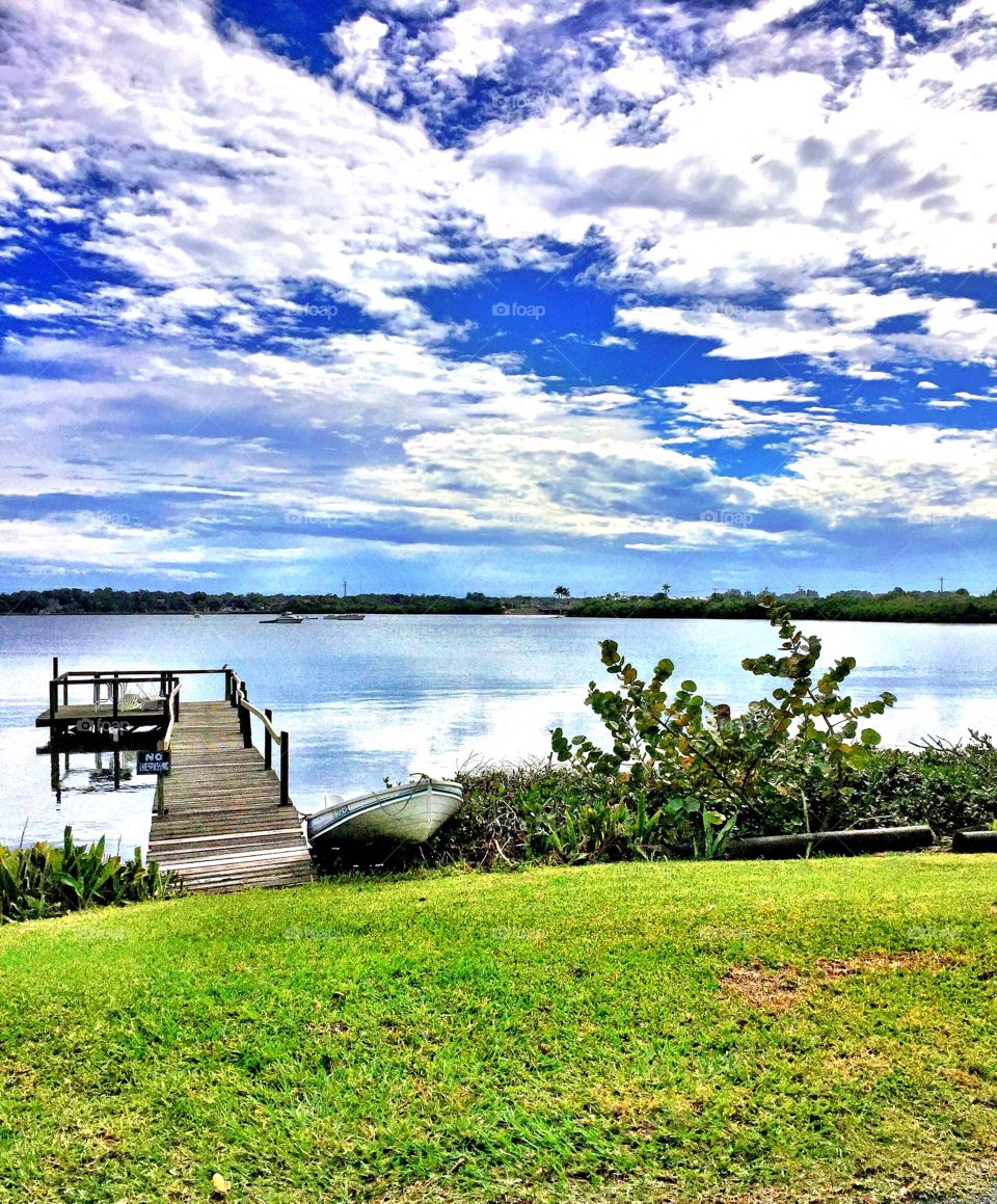 Wooden dock waterside 