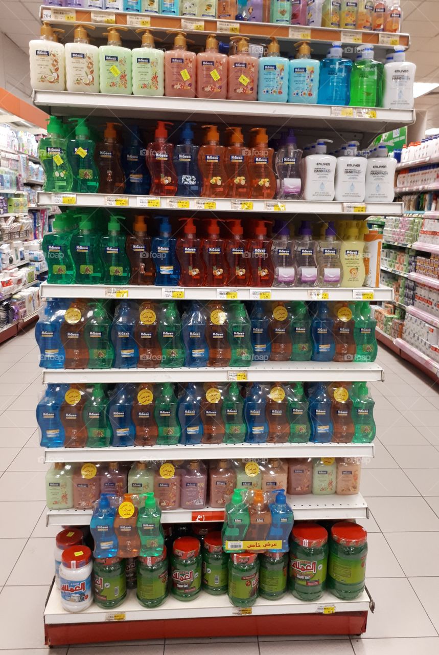 retail store shelf used for Products display and promotions.