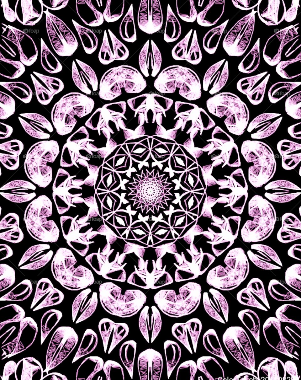 My Reflectional Glowing Purple Floral Art Design Pattern.