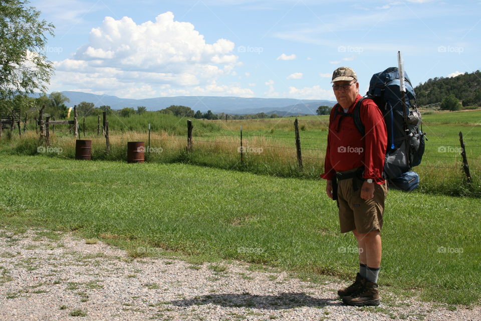 Setting off in his hike